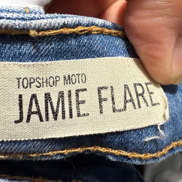 TOPSHOP Moto Jamie Flare medium wash Jeans Size 30 / 10 - Picture 6 of 9